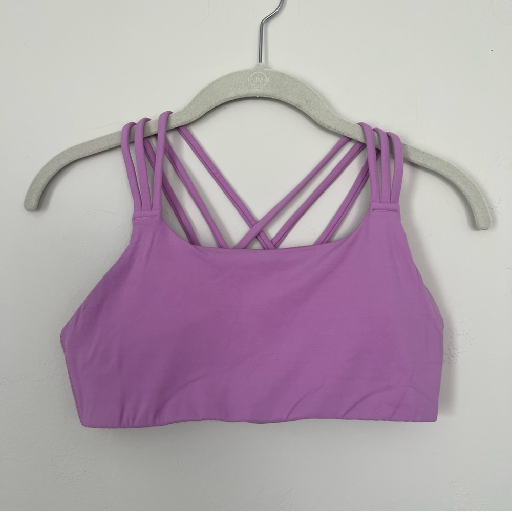 Athleta pink/purple crisscross sports bra size small